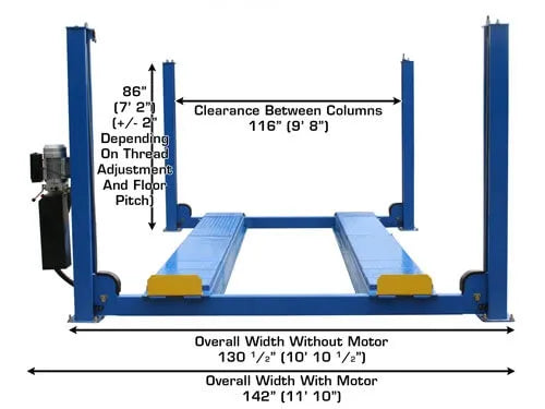 Atlas 414A Four Post Alignment Lift + RJ8 Rolling Jacks Combo