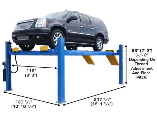 Atlas 414A Four Post Alignment Lift + RJ8 Rolling Jacks Combo