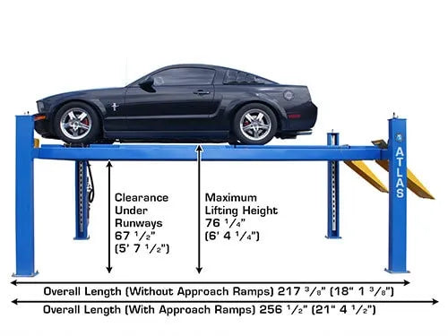 Atlas 414A Four Post Alignment Lift + RJ8 Rolling Jacks Combo
