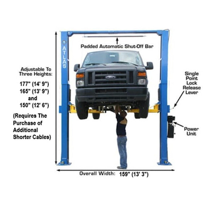 Atlas PV12PX-3 Extra Wide Extra Tall Two Post Lift