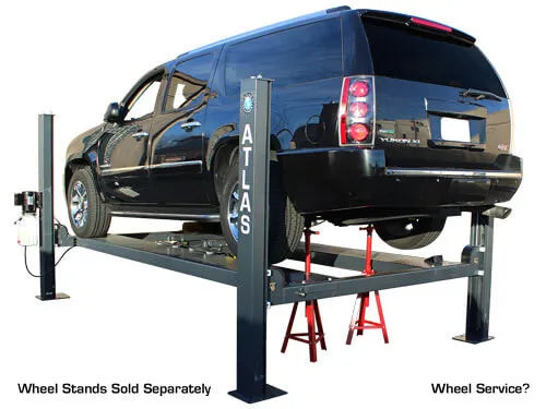 Atlas 408SL Premium Portable Four Post Lift + RJ35 Sliding Jacks Combo