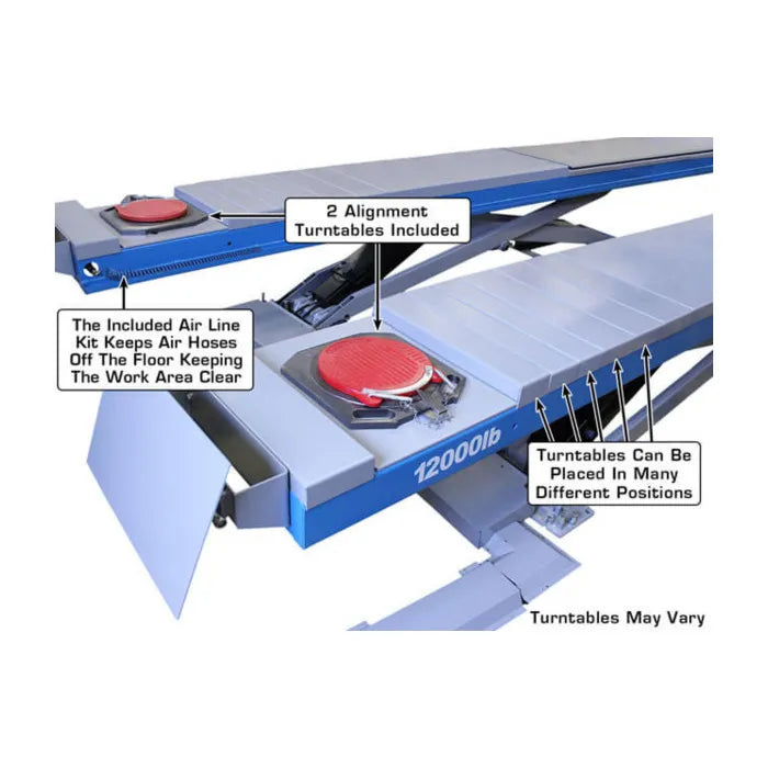 Atlas 12AWFSL Wheels Free Scissor Alignment Lift