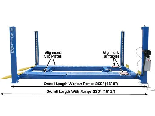 Atlas 412A Four Post Alignment Lift + RJ6BK Rolling Jacks Combo