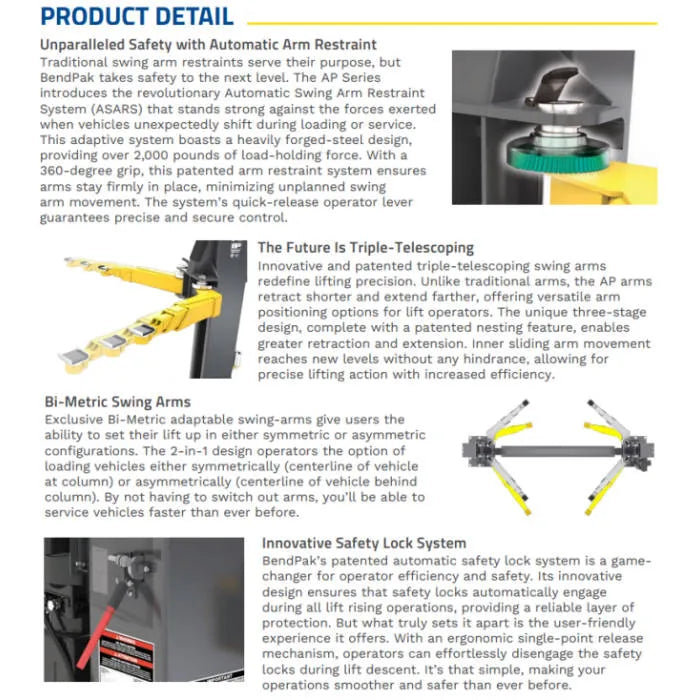 BendPak 10AP-SRT Floorplate Short-Rise Two Post Lift