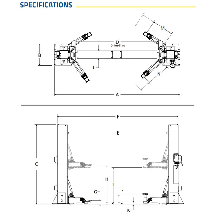BendPak 12AP-SRT Floorplate Short-Rise Two Post Lift