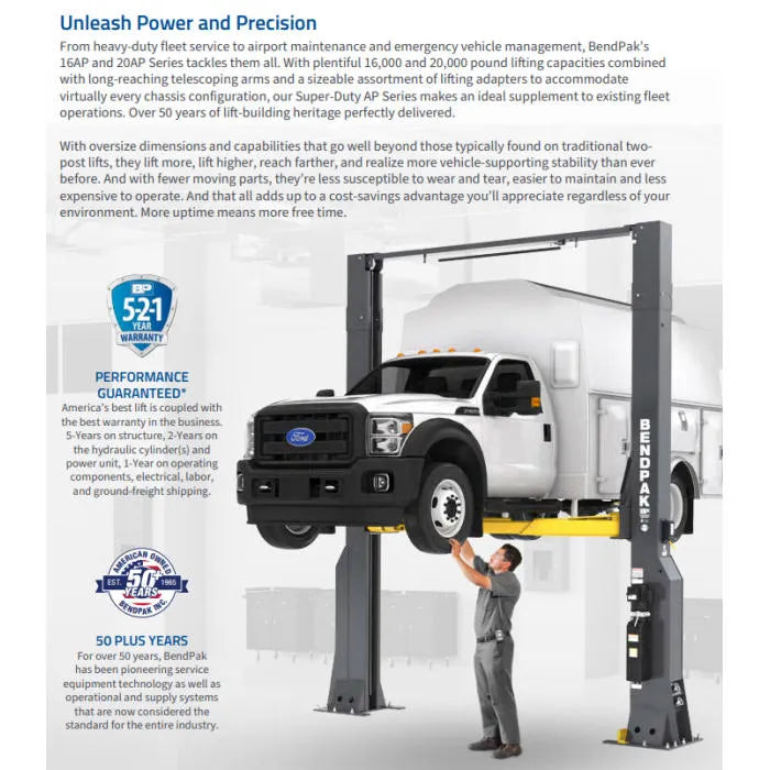 BendPak 16AP Clearfloor High-Rise Two Post Lift