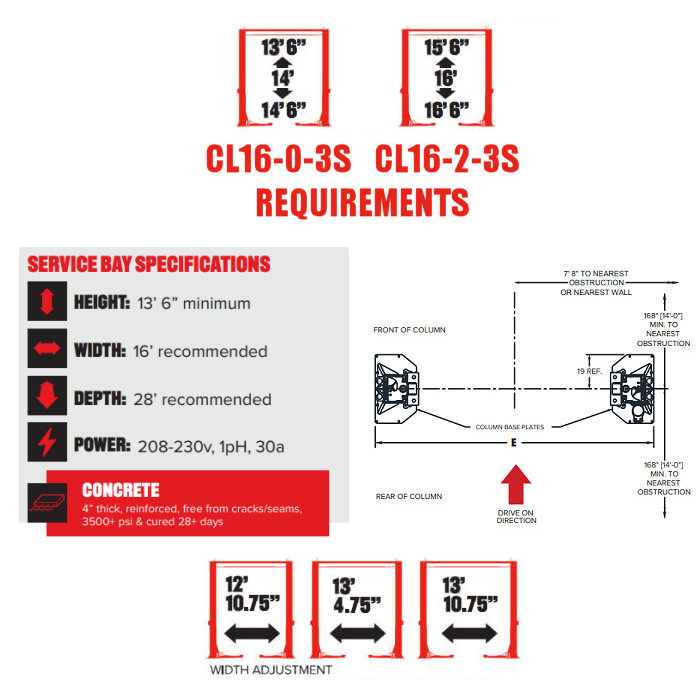 Challenger Lifts CL16-3S Heavy-Duty Two Post Lift