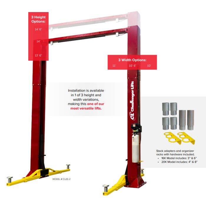 Challenger Lifts CL20 Heavy-Duty Two Post Lift