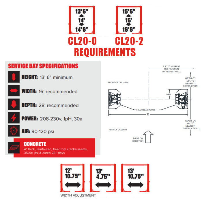 Challenger Lifts CL20-2 Heavy-Duty Two Post Lift Extended Height