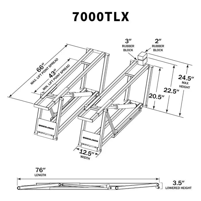 Ranger QuickJack 6000ELX Super Long Portable Car Lift System