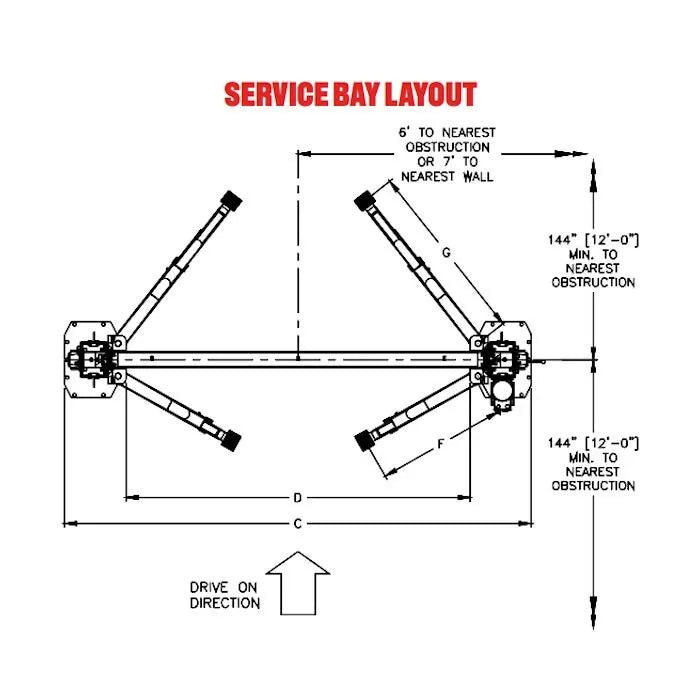 Challenger Lifts LE12-3S Heavy-Duty Two Post Lift