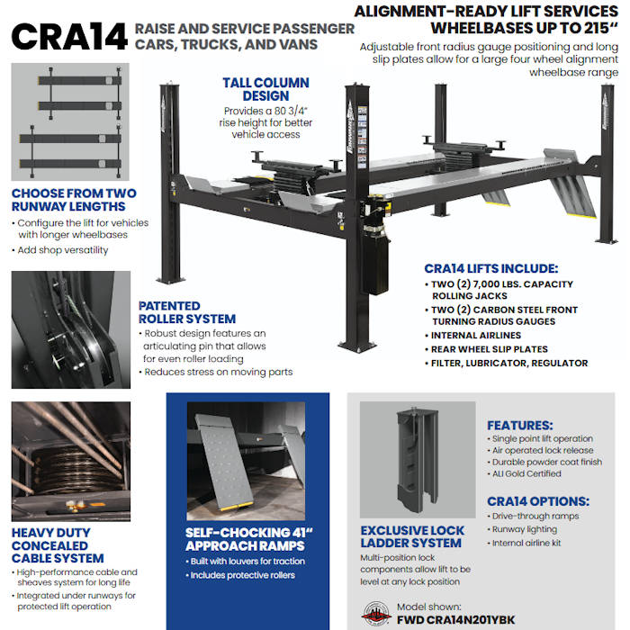 Forward Lift CRA14 EL Four Post Alignment Lift