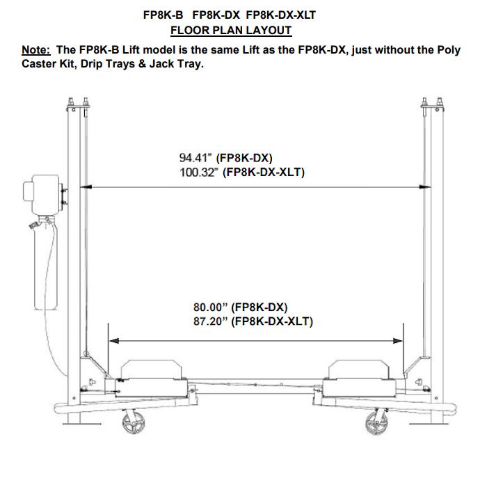 ASEplatinum WH8K-DX Four Post Garage Lift