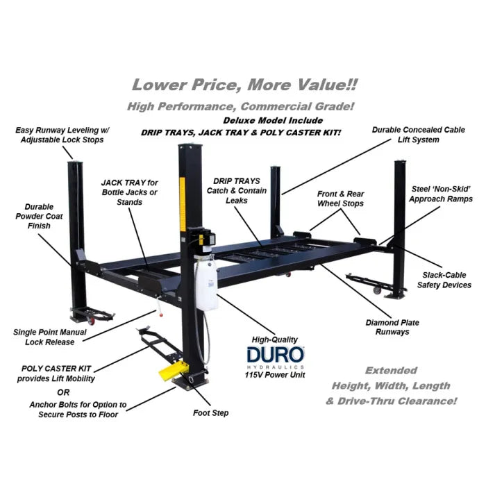 Tuxedo FP9K-DX-XLT Four Post Vehicle Lift