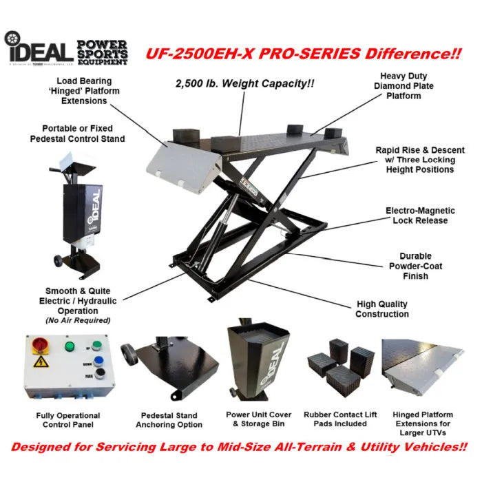 iDEAL UF-2500EH-X Pro Series Frame Engaging UTV ATV Lift