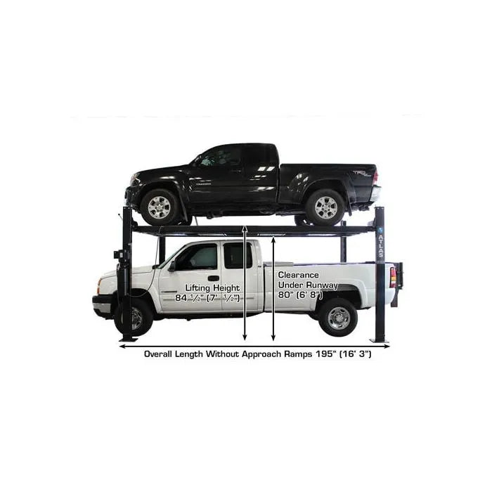 Atlas Garage Pro 8000EXT-L Four Post Lift + RJ35 Sliding Jacks Combo
