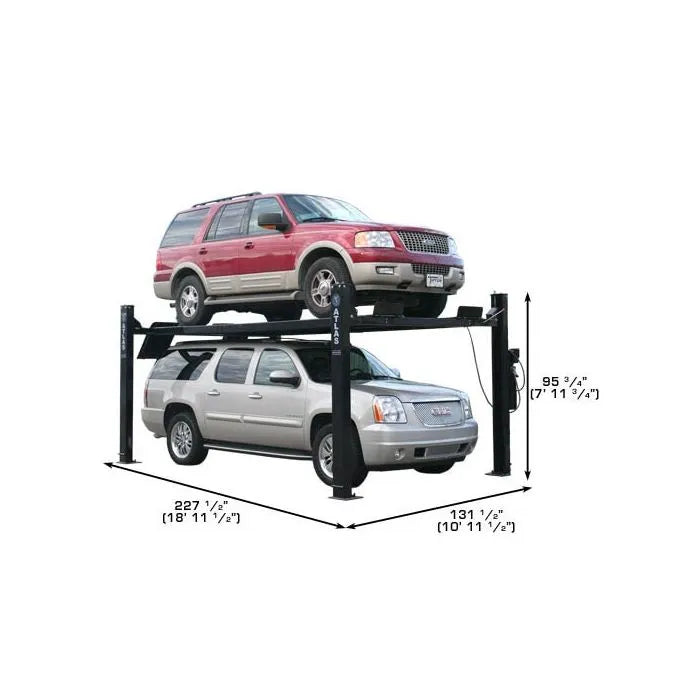 Atlas Garage Pro 9000 Four Post Lift + RJ6BK Rolling Jacks Combo