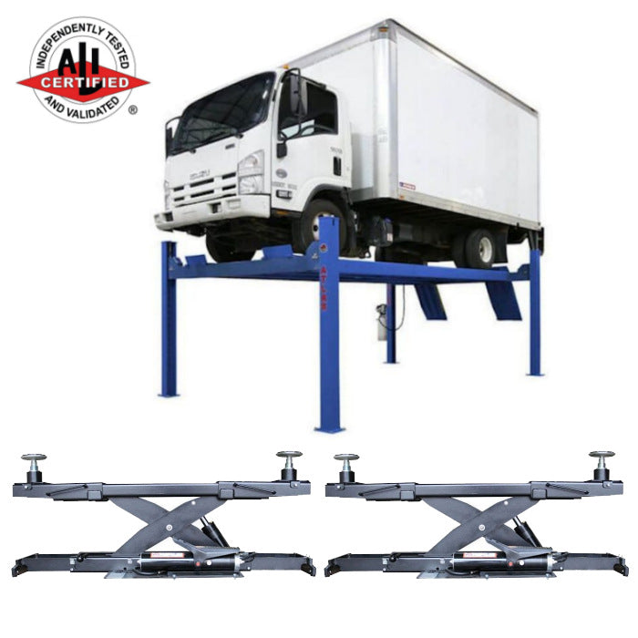Atlas Platinum PVL14 ALI Four Post Lift + RJ7 Rolling Jacks Combo