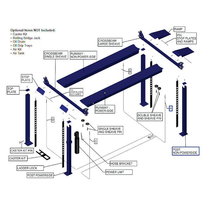 TCE QJY4040-DS 9K Four Post Parking Lift